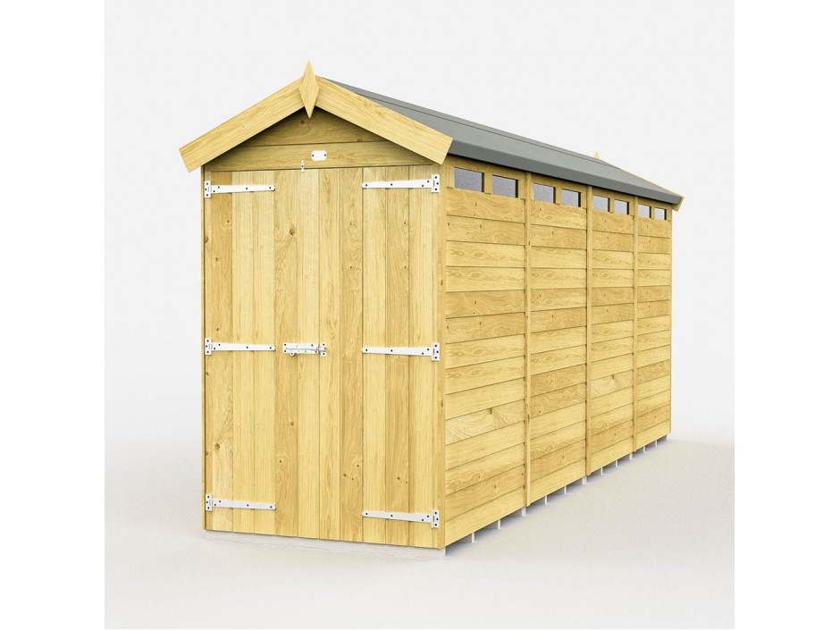 4ft x 16ft Apex Security Shed