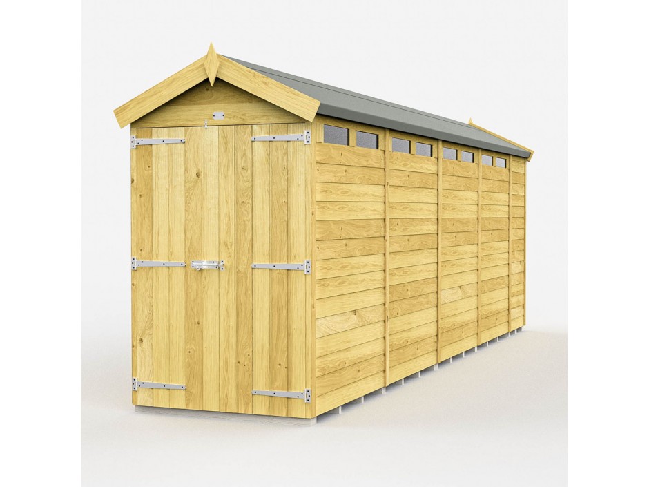 4ft x 19ft Apex Security Shed