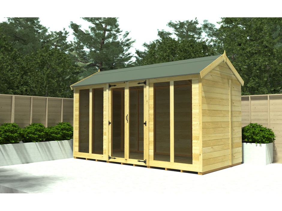 4ft x 8ft Apex Summer House (Full Height Window)