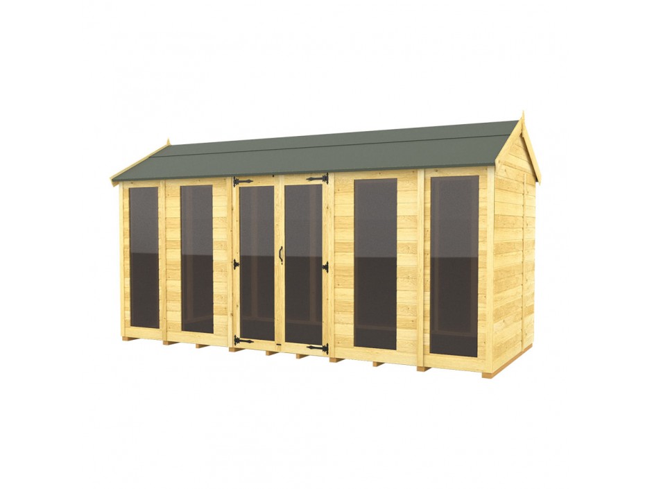 5ft x 14ft Apex Summer House (Full Height Window)