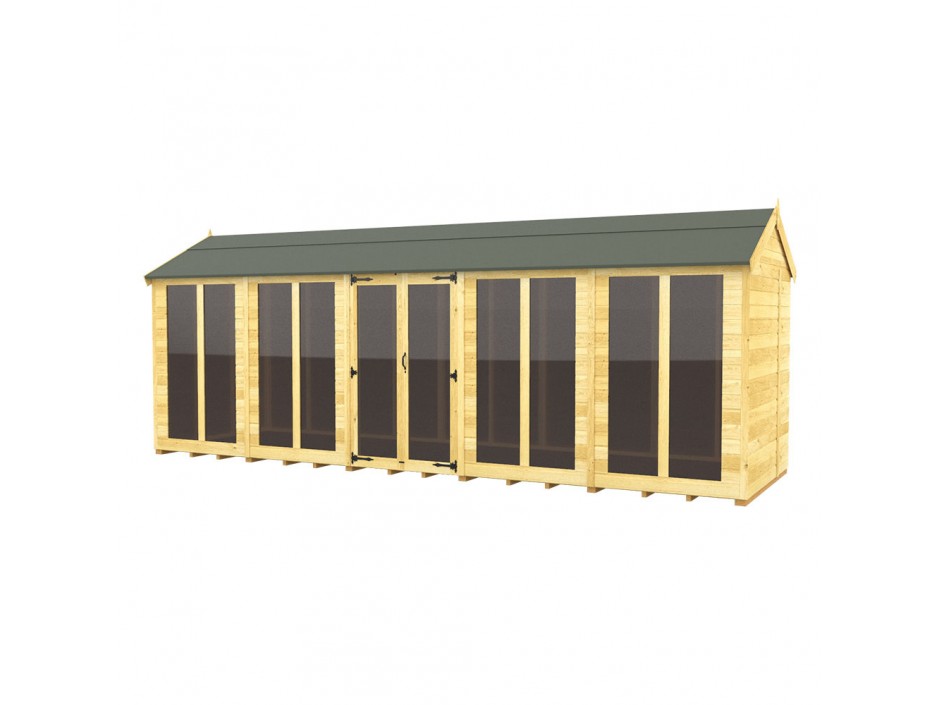 8ft x 20ft Apex Summer House (Full Height Window)