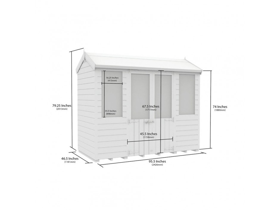 4ft x 8ft Apex Summer House