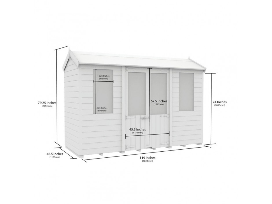 4ft x 10ft Apex Summer House