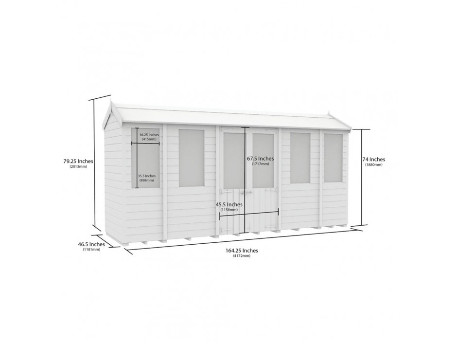 4ft x 14ft Apex Summer House