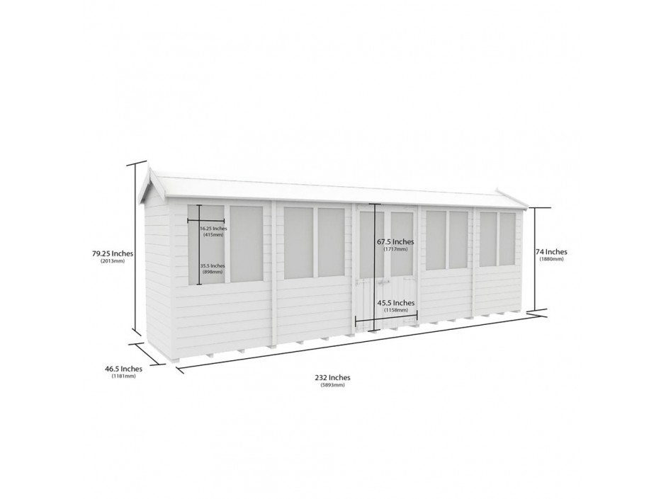 4ft x 20ft Apex Summer House