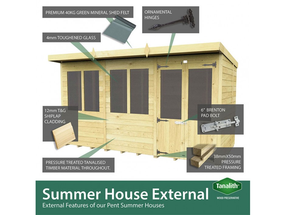 F&F 5ft x 20ft Apex Summer House