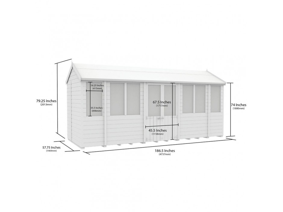 5ft x 16ft Apex Summer House