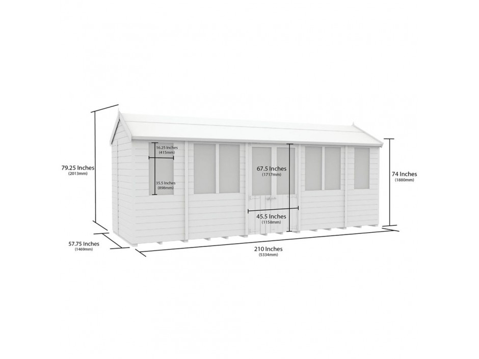 5ft x 18ft Apex Summer House