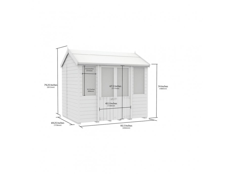 6ft x 16ft Apex Summer House