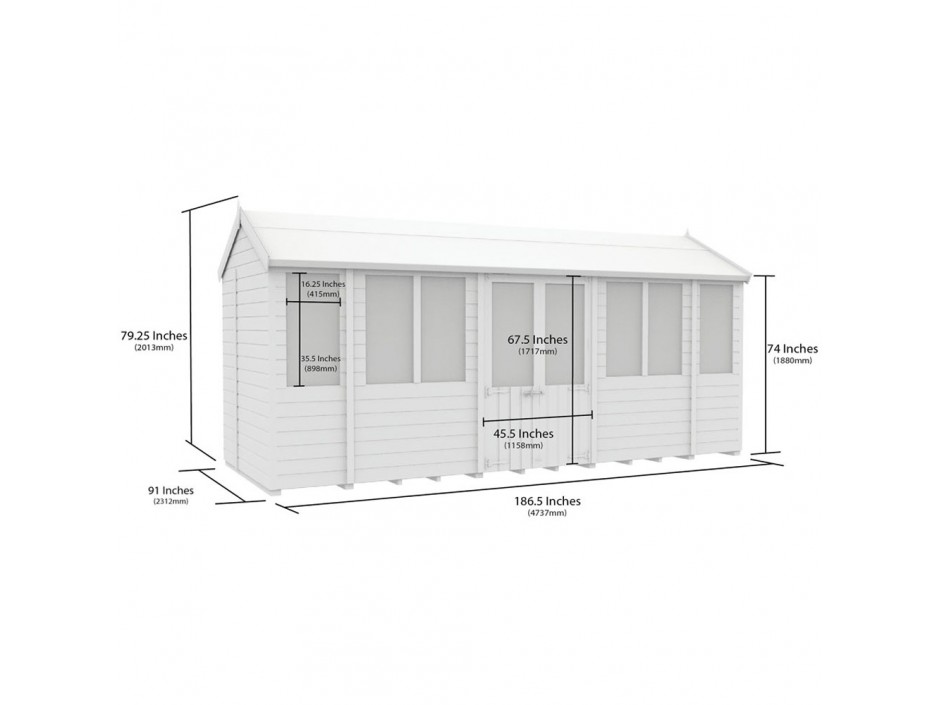 8ft x 16ft Apex Summer House