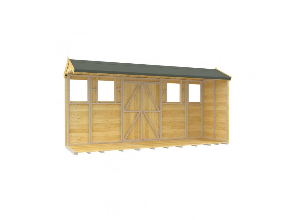 4ft x 14ft Apex Summer Shed