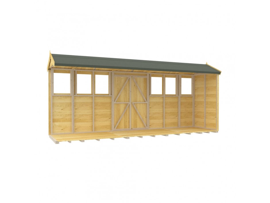 4ft x 16ft Apex Summer Shed