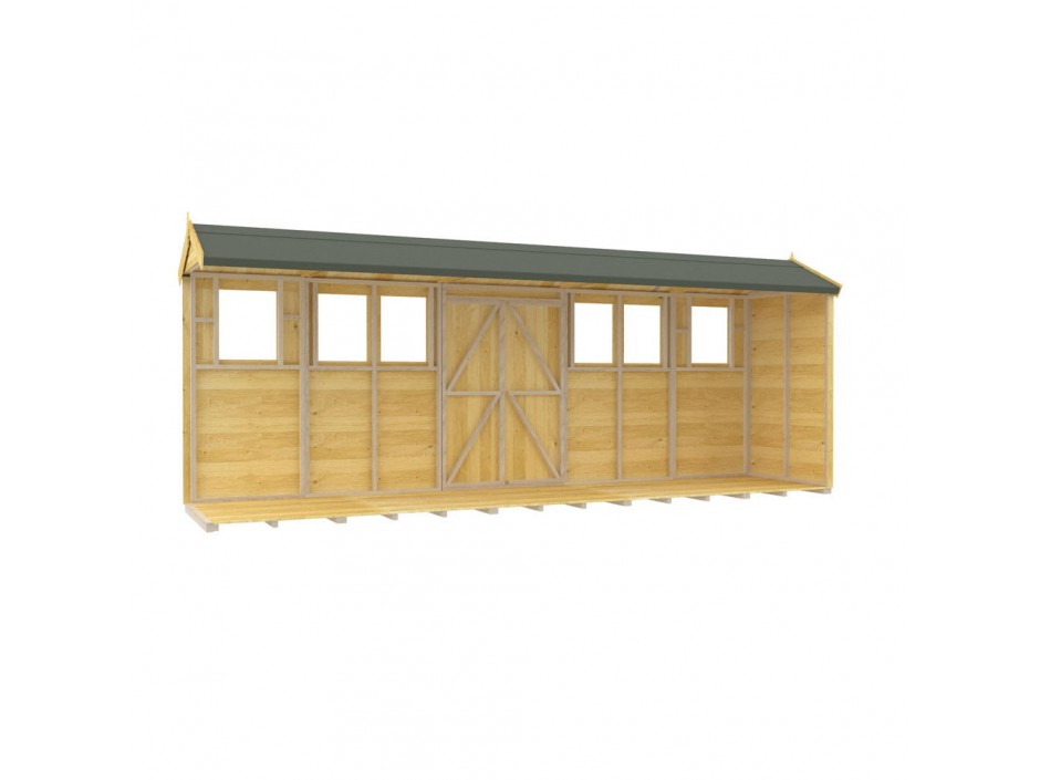 4ft x 18ft Apex Summer Shed