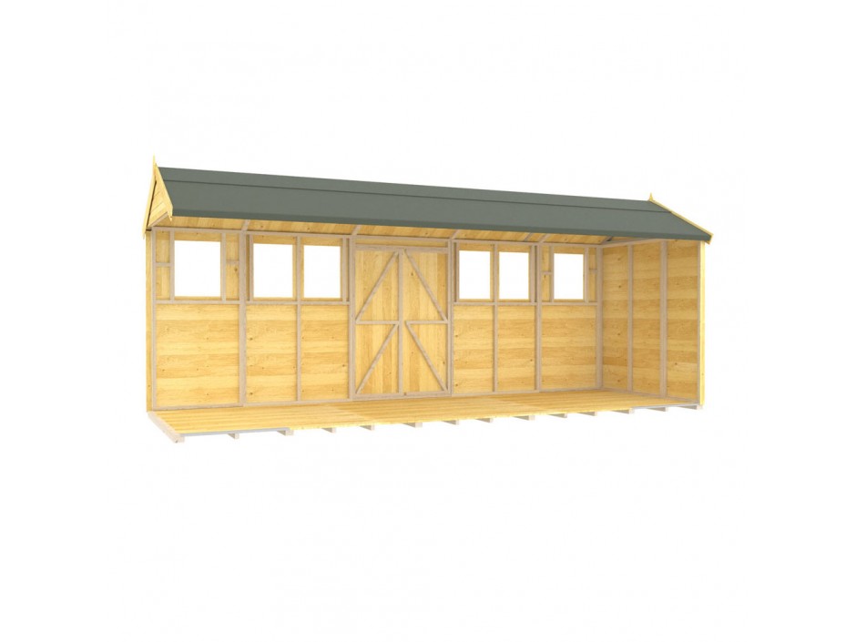 5ft x 18ft Apex Summer Shed