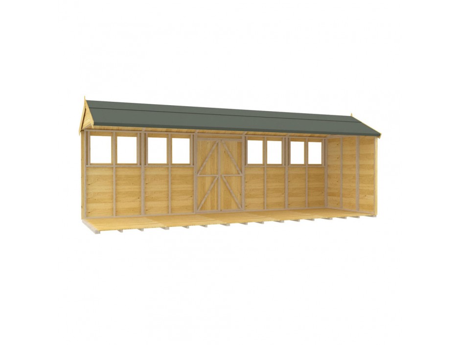 5ft x 20ft Apex Summer Shed