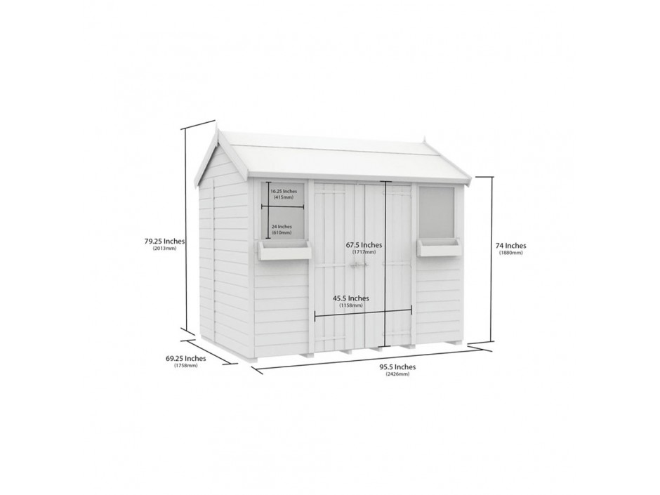 6ft x 8ft Apex Summer Shed