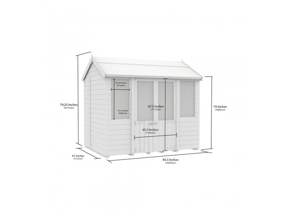 8ft x 8ft Apex Summer Shed