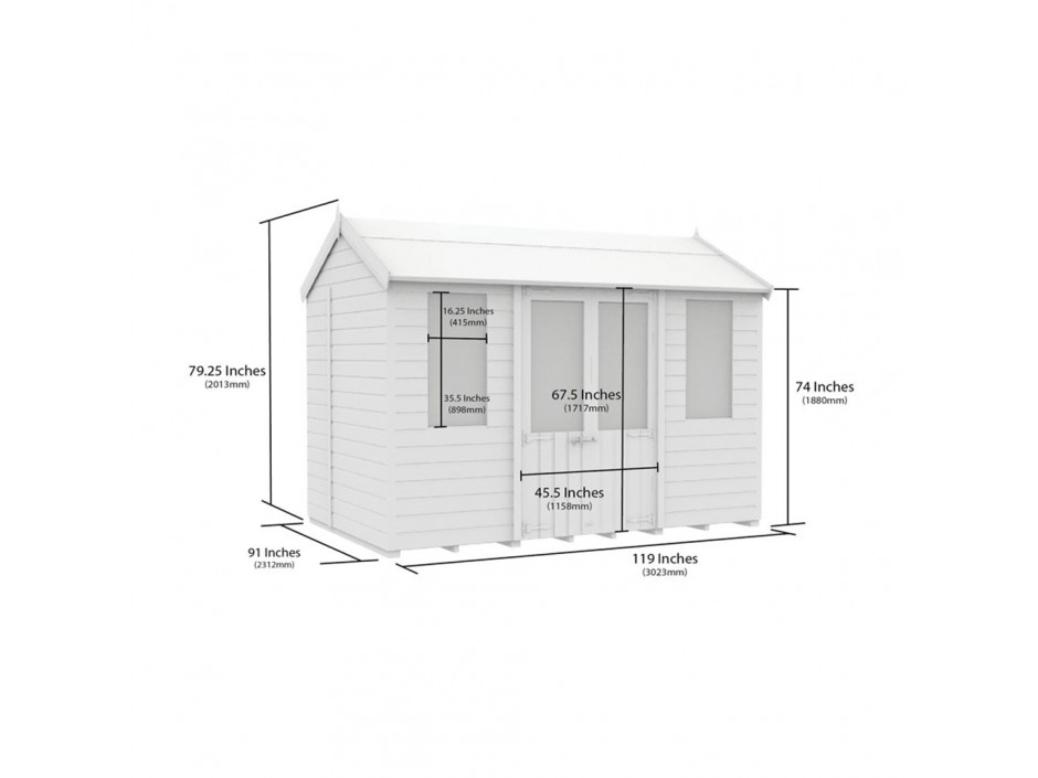 8ft x 10ft Apex Summer Shed