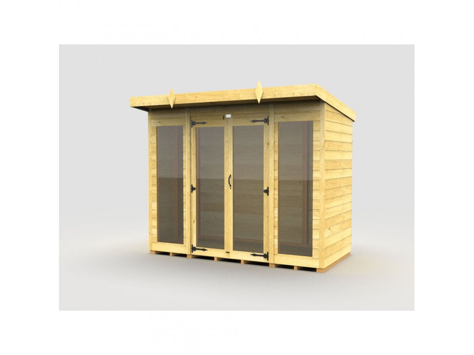 8ft x 4ft Pent Summer House (Full Height Window)