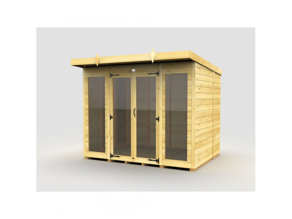 8ft x 6ft Pent Summer House (Full Height Window)