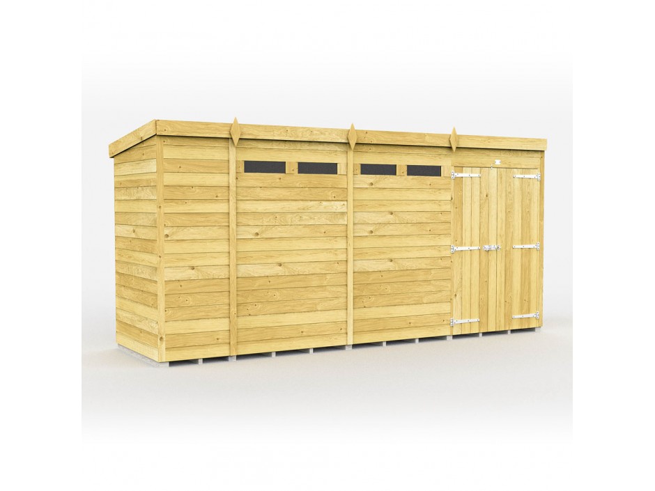 15ft x 4ft Pent Security Shed