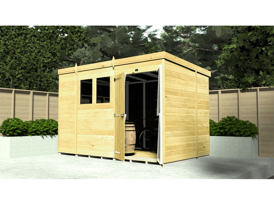 16ft x 4ft Pent Shed