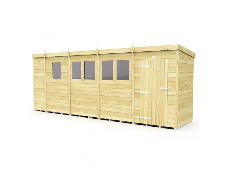 17ft x 4ft Pent Shed