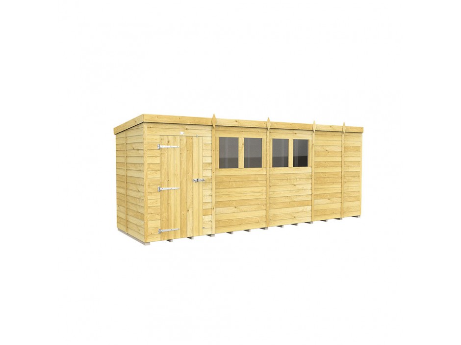 17ft x 5ft Pent Shed