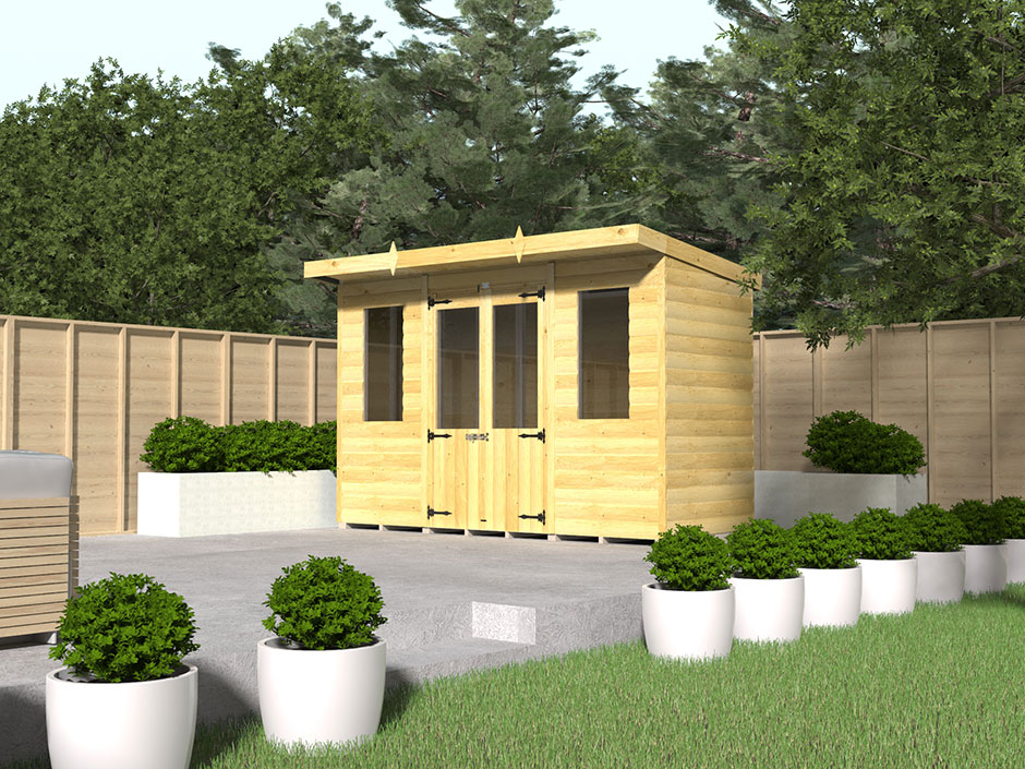 8ft x 4ft Pent Summer House Loglap