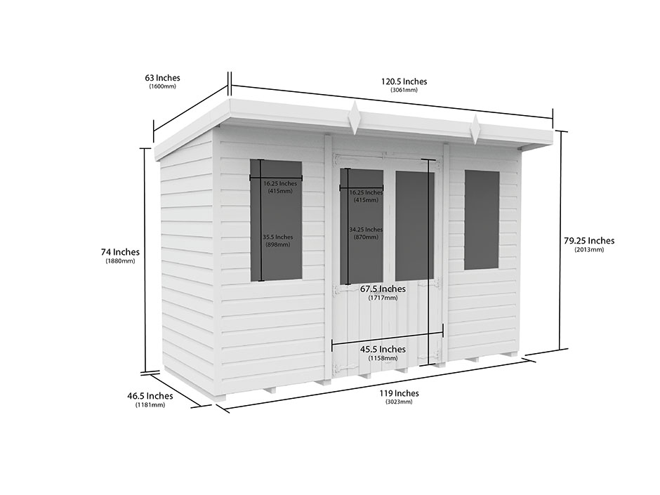 10ft x 4ft Pent Summer House Loglap