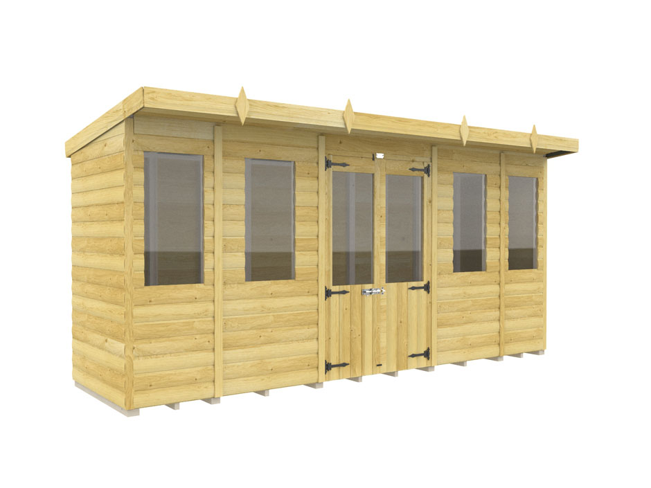 14ft x 4ft Pent Summer House Loglap