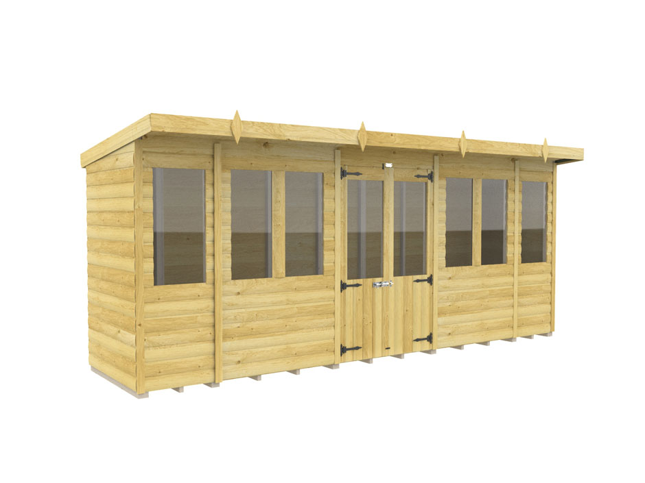 16ft x 4ft Pent Summer House Loglap