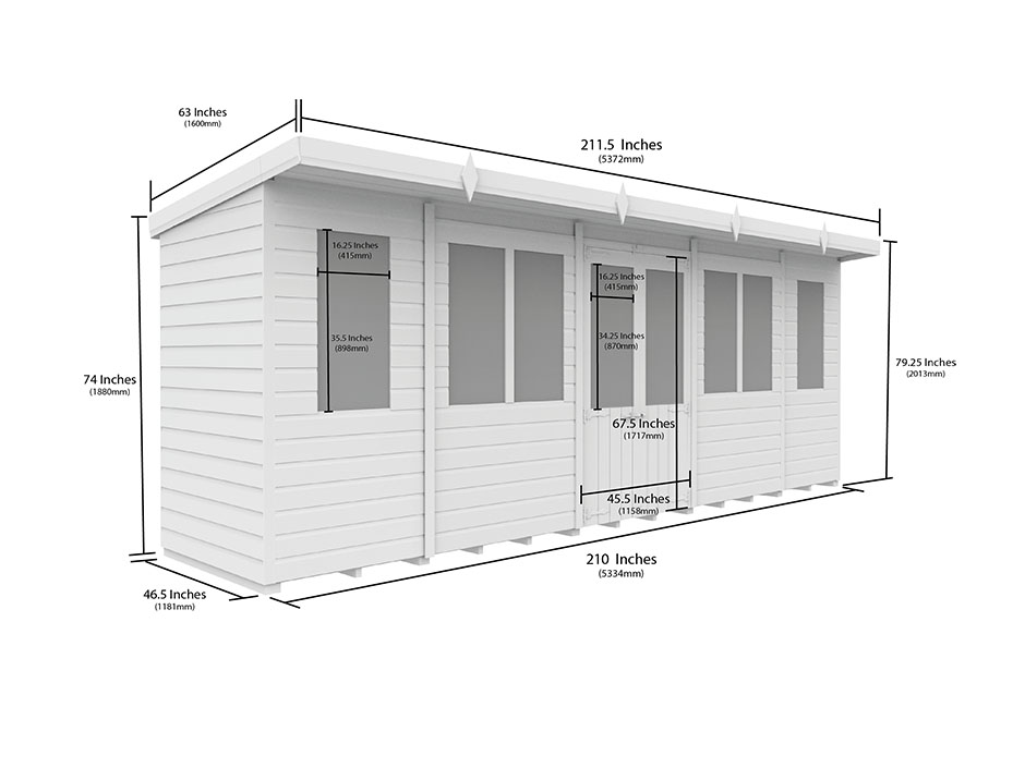 18ft x 4ft Pent Summer House Loglap