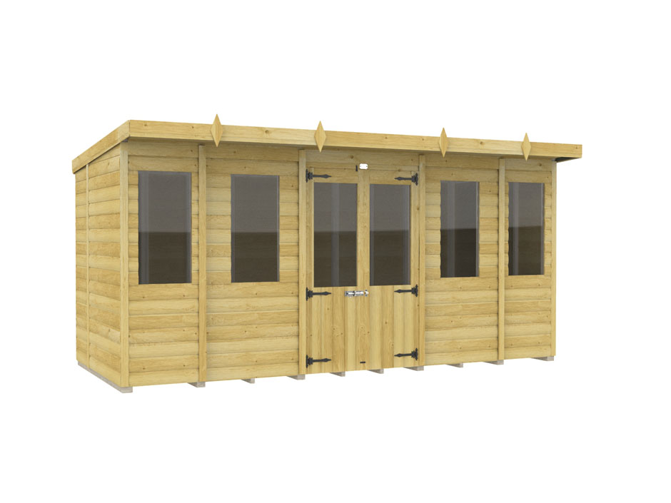 14ft x 5ft Pent Summer House Loglap