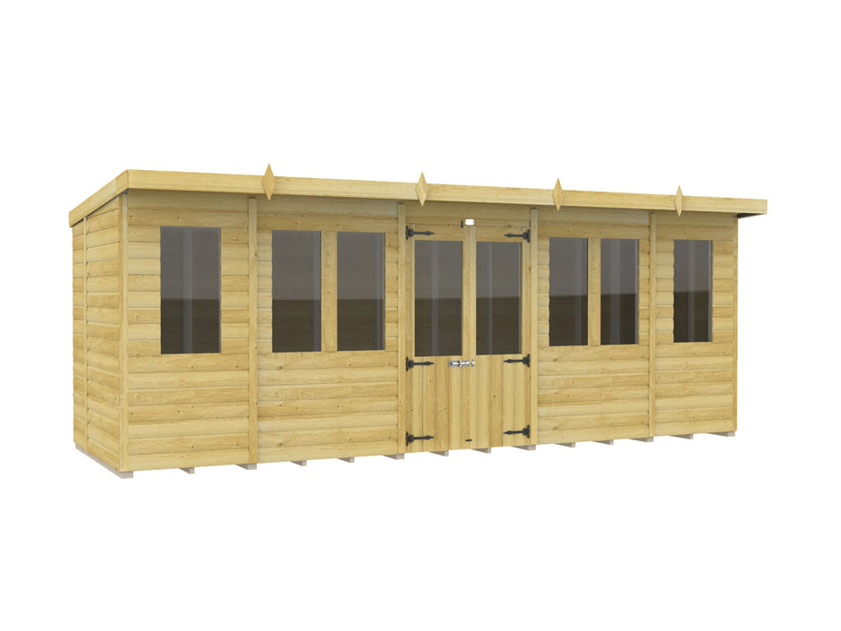 18ft x 5ft Pent Summer House Loglap