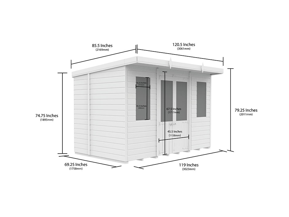 10ft x 6ft Pent Summer House Loglap