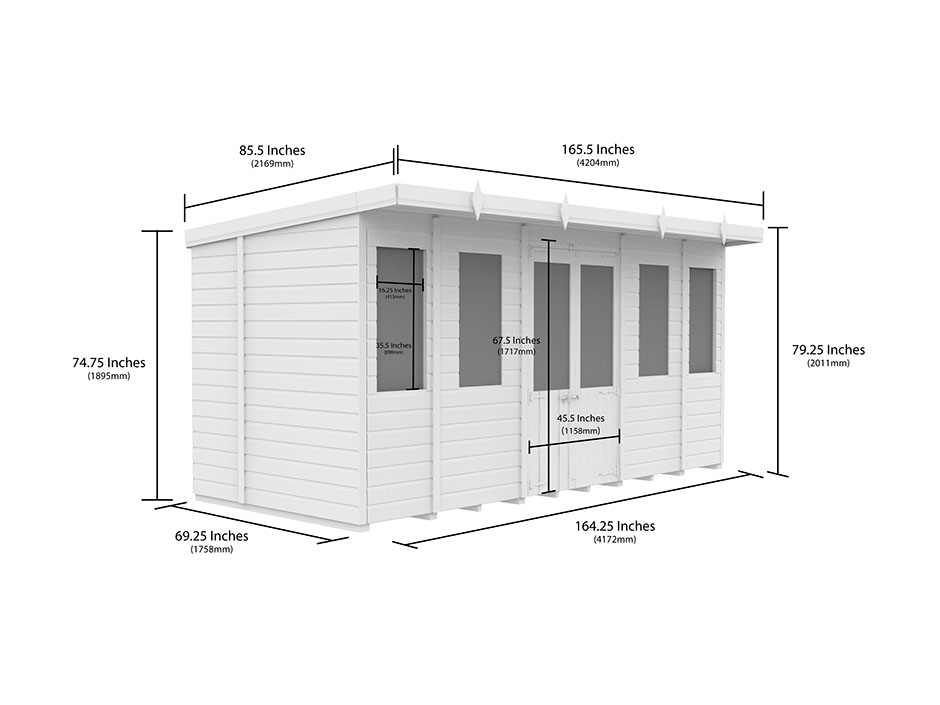 14ft x 6ft Pent Summer House Loglap