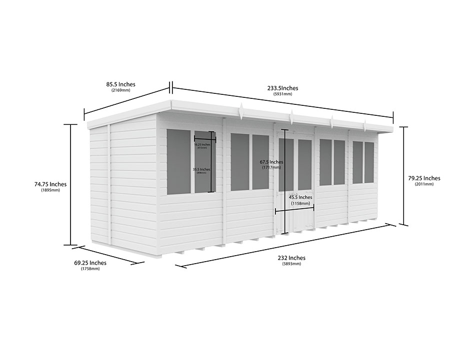 20ft x 6ft Pent Summer House Loglap