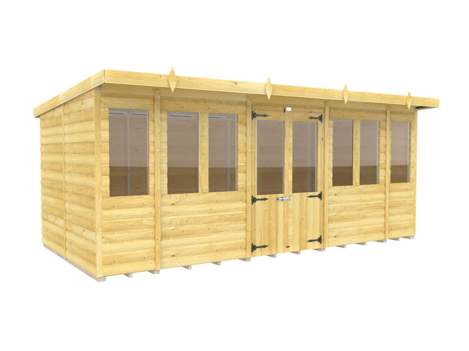 16ft x 8ft Pent Summer House Loglap