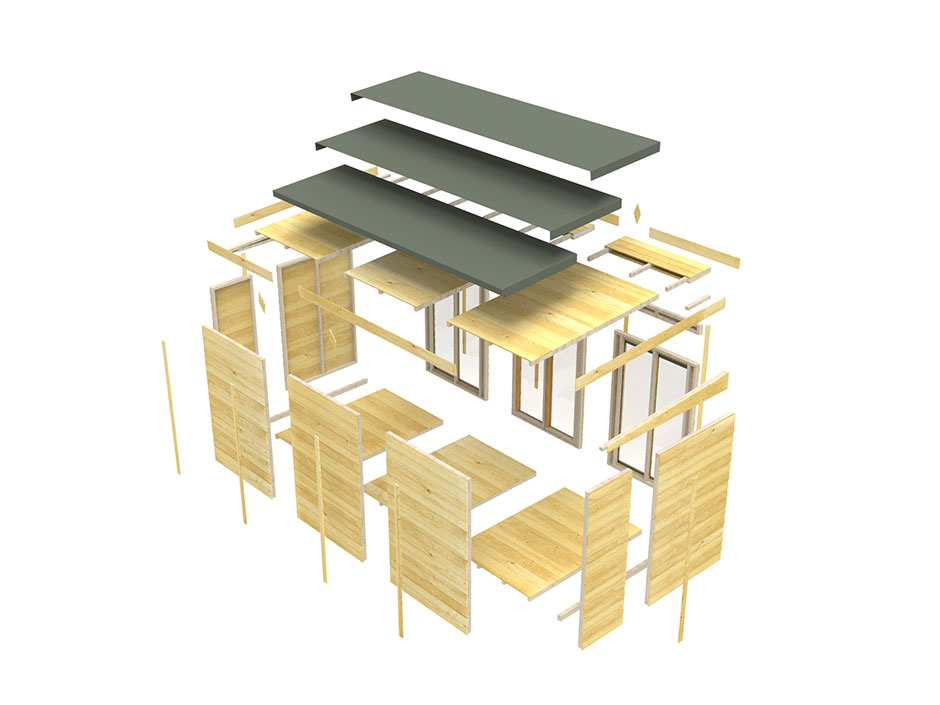 8ft x 4ft Pent Summer House Loglap (Full Height Window)