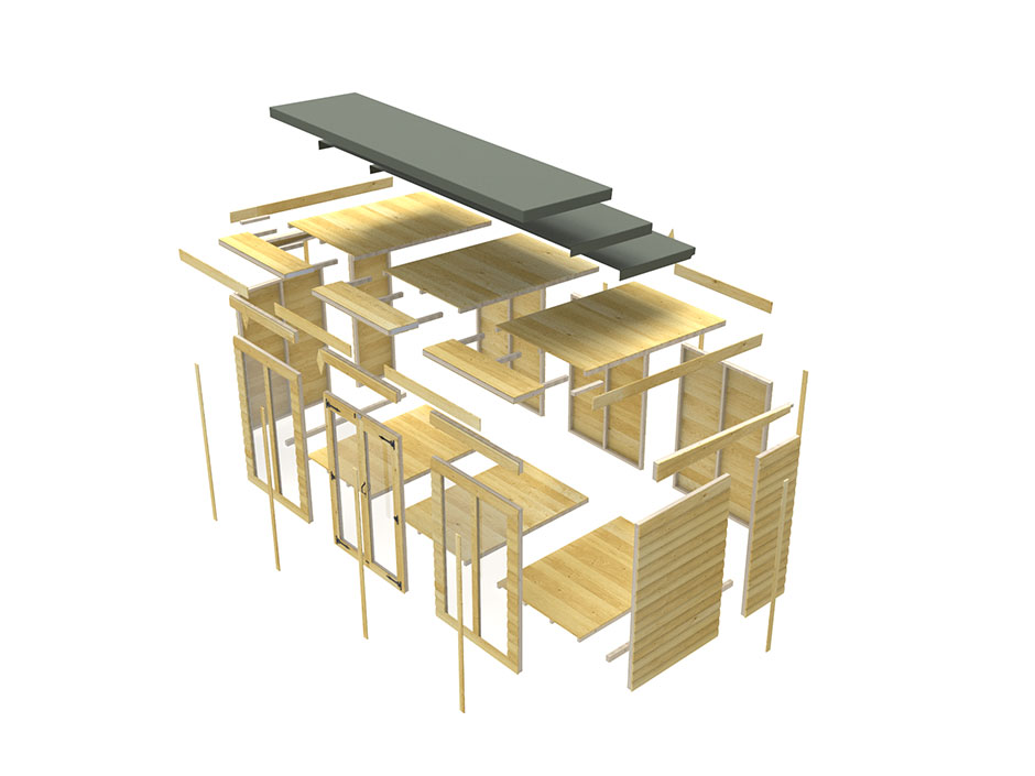 20ft x 8ft Pent Summer House Loglap (Full Height Window)