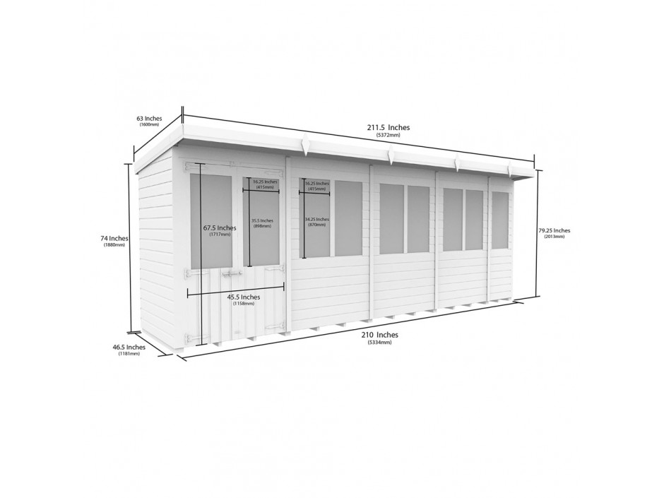 18ft x 4ft Pent Summer House