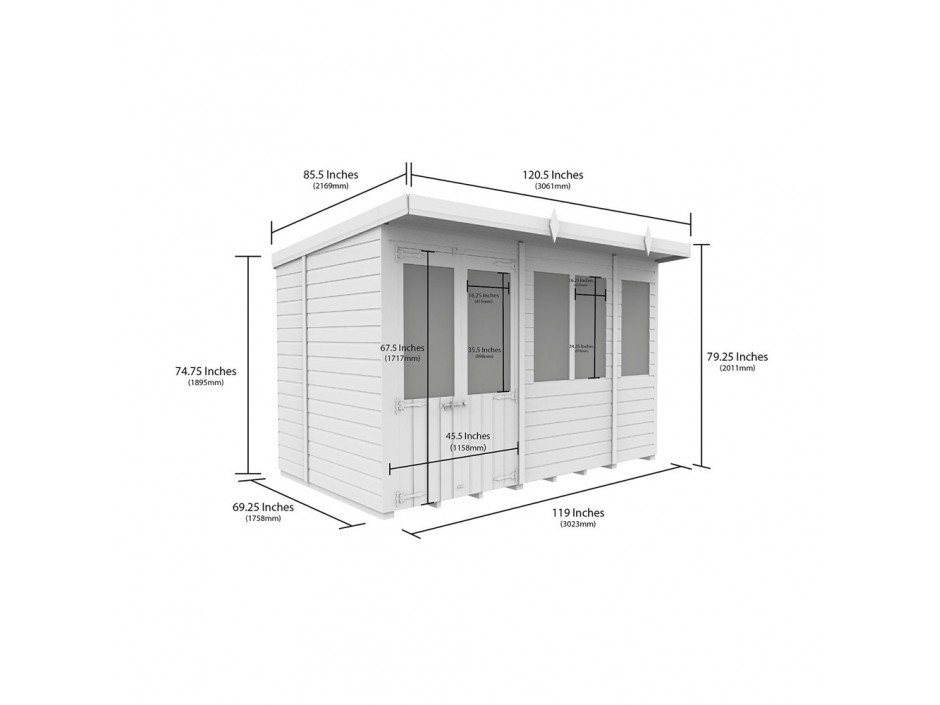 10ft x 6ft Pent Summer House