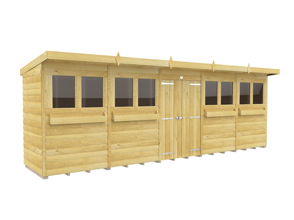 20ft x 4ft Pent Summer Shed Loglap