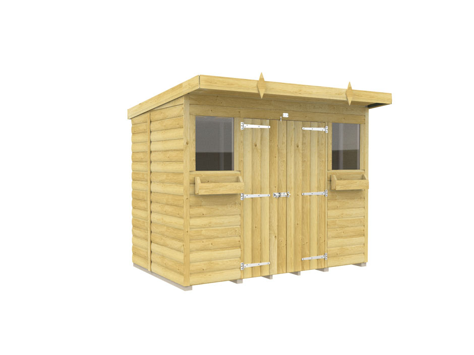 8ft x 5ft Pent Summer Shed Loglap