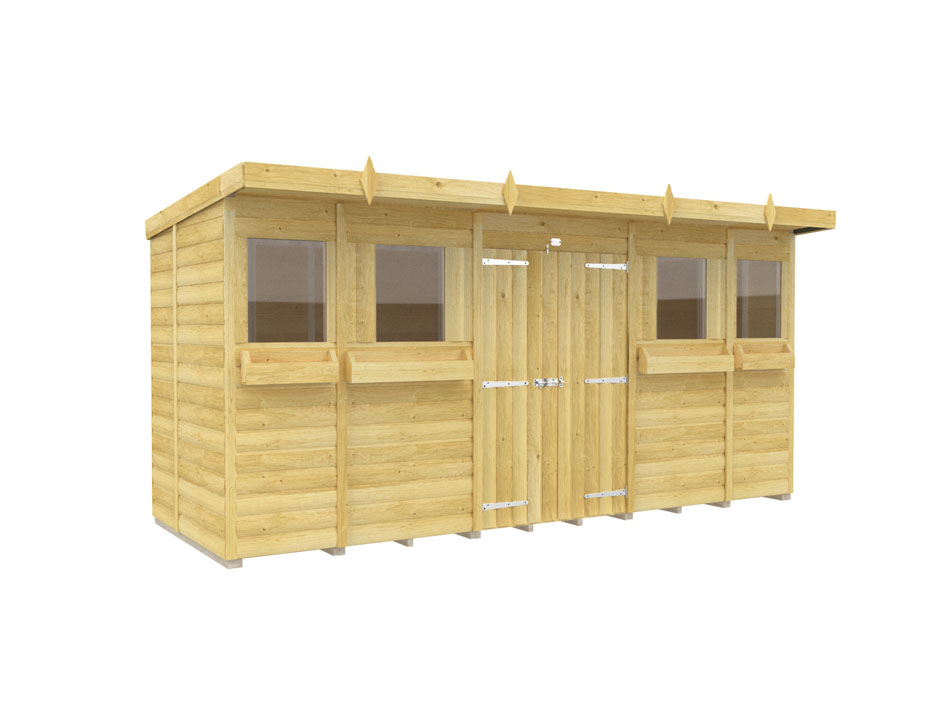 14ft x 5ft Pent Summer Shed Loglap