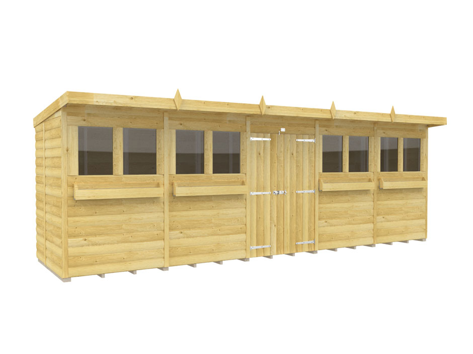 20ft x 5ft Pent Summer Shed Loglap