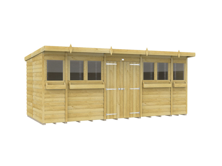 16ft x 7ft Pent Summer Shed Loglap