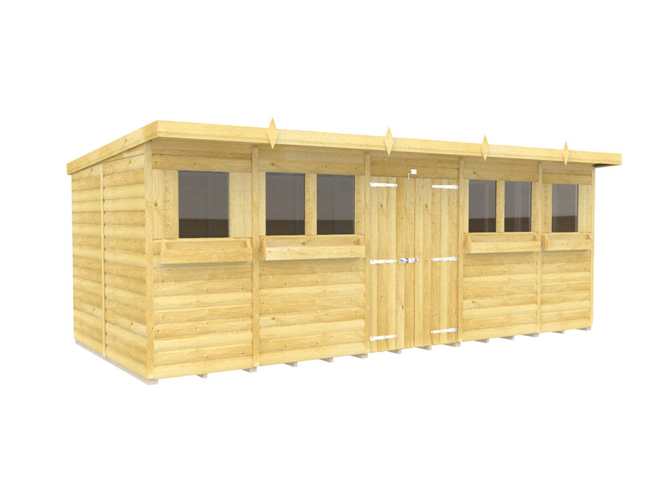 18ft x 8ft Pent Summer Shed Loglap