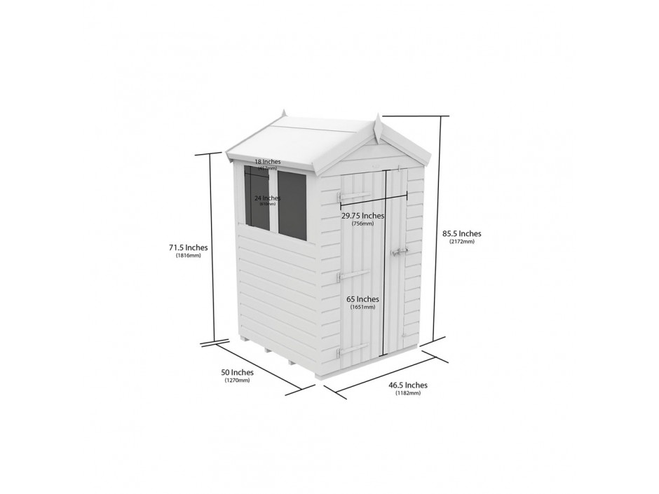 4ft x 4ft Apex Shed